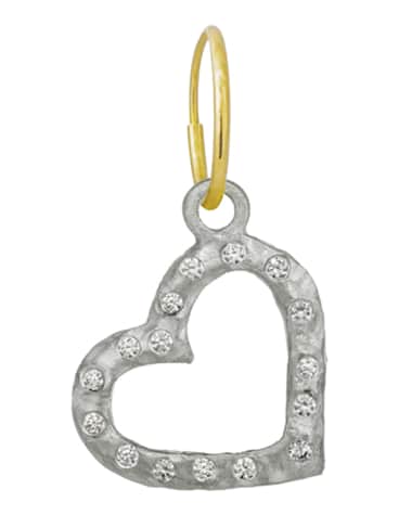 Lee Brevard Compass Heart Earring w/ Cubic Zirconia, Single
