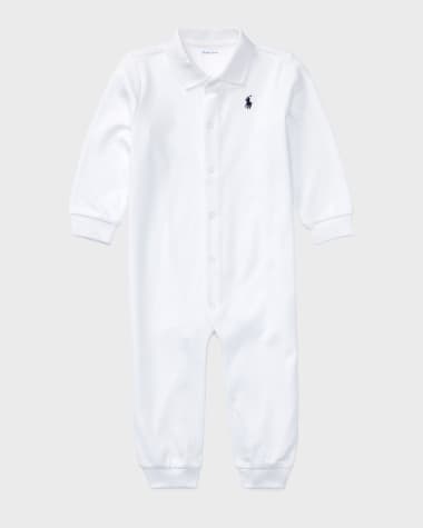 Ralph Lauren Childrenswear Cotton Polo Coverall, Size 3M-12M
