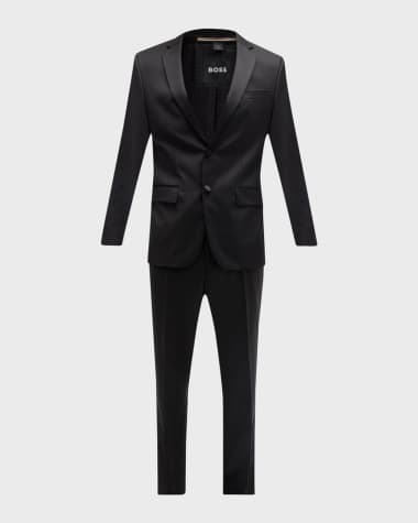 BOSS Men's Halven Gentry Satin Lapel Wool Two-Piece Tuxedo