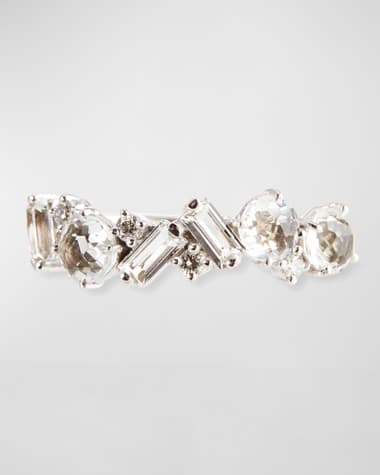KALAN by Suzanne Kalan Bloom 14k White Gold Amalfi Mix Ring, White, Size 4-8.5