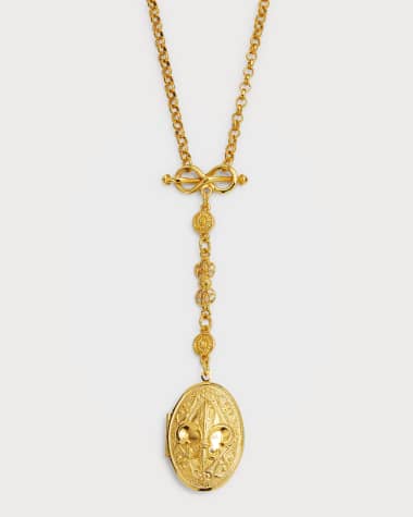 Ben-Amun 24k Gold Electroplated Fleur-De-Lis Long Necklace