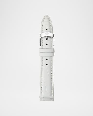MICHELE 16mm Alligator Strap, White