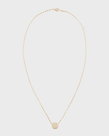 LANA 14k Diamond Pave Disc Pendant Necklace