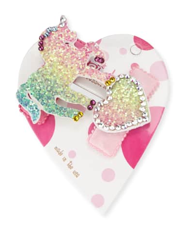Bari Lynn Jeweled Pink Heart Brush