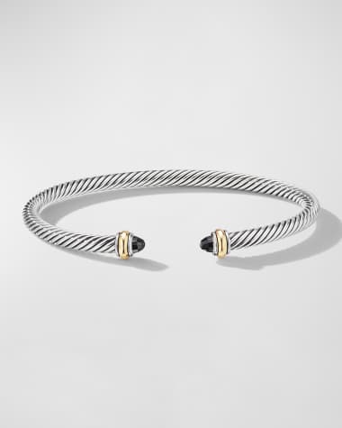 David Yurman Cable Bracelet with Gemstone in Silver with 18K Gold, 4mm