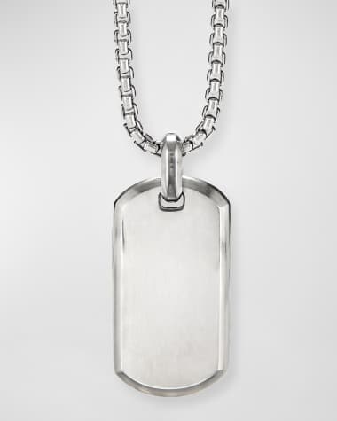 David Yurman Men's Streamline Tag Pendant in Silver, 35mm