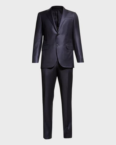 ZEGNA Men's Wool Tic-Weave Suit