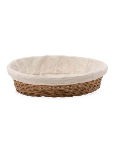 Blue Pheasant Lasata Large Round Rattan Tray with Liner