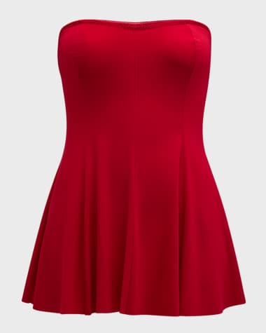Norma Kamali Strapless Flared Swimdress