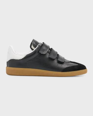 Isabel Marant Beth Perforated Leather Grip-Strap Sneakers