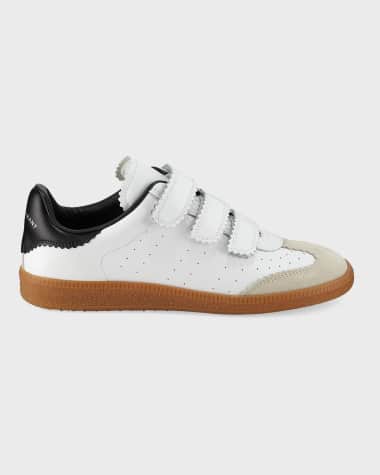 Isabel Marant Beth Perforated Leather Grip-Strap Sneakers