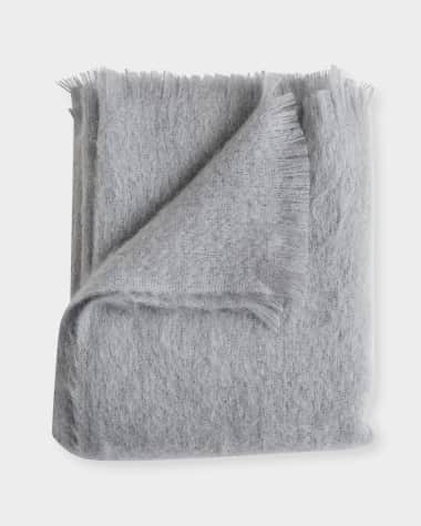 Evangeline Linens Mohair Throw, Dawn