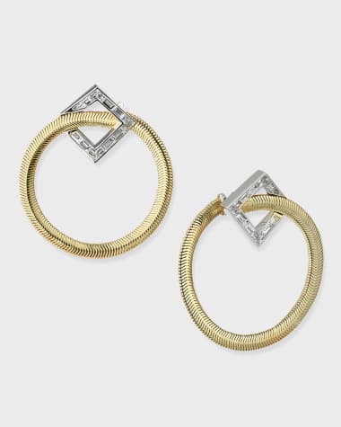 Nikos Koulis Feelings 18k Diamond Forward-Facing Hoop Earrings