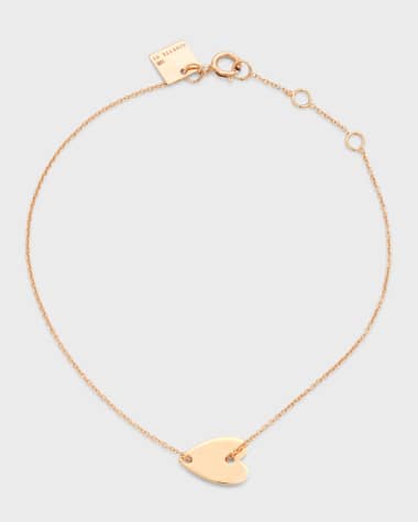GINETTE NY 18k Rose Gold Angele Mini Heart Station Bracelet