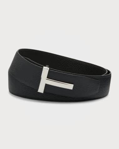 TOM FORD Men's Signature T Reversible Leather Belt