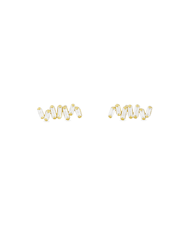 Suzanne Kalan 18k White Gold Diamond Baguette Stud Earrings