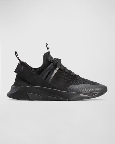 TOM FORD Men's Jago Mesh Leather Heel-Strap Trainer Sneakers