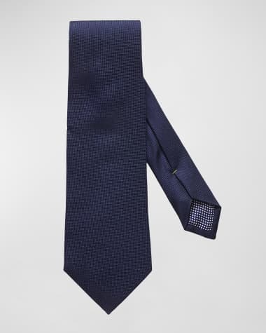 Eton Men's Textured Solid Silk Tie