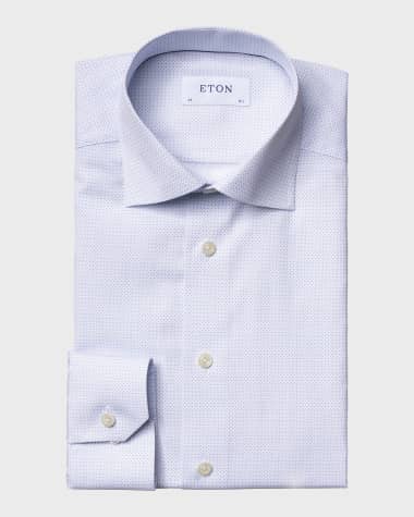 Eton Men's Contemporary-Fit Micro-Print Dress Shirt