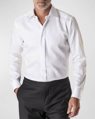 Eton Men's Slim Fit Diamond Weave Formal Shirt