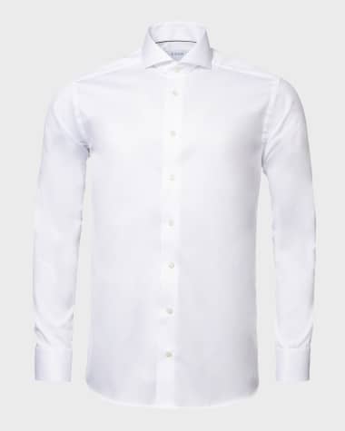 Eton Men's Slim-Fit Twill Dress Shirt with Cutaway Collar