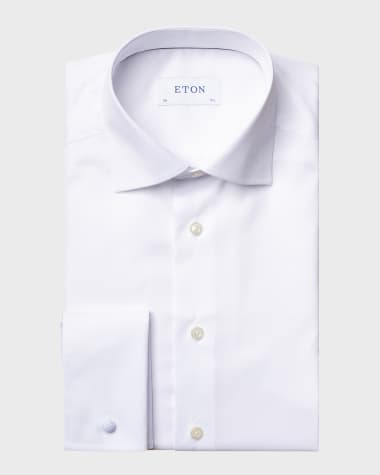 Eton Men's Contemporary-Fit French-Cuff Twill Dress Shirt