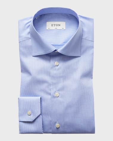 Eton Men's Slim-Fit Micro Houndstooth Dress Shirt