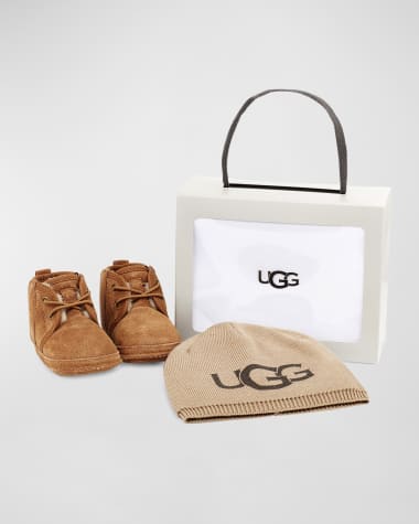 UGG Neumel Suede Boots with Logo Beanie, Baby