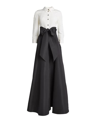 Carolina Herrera Icon Two-Tone Trench Gown