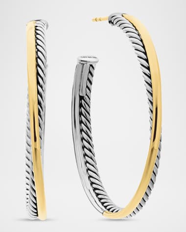 David Yurman DY Crossover Extra-Large Gold Hoop Earrings