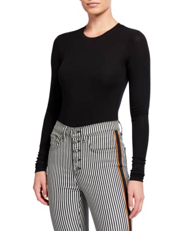 Veronica Beard Spencer Long-Sleeve Bodysuit