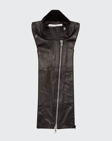 Veronica Beard Lamb Leather Moto Dickey