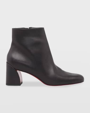 Christian Louboutin Turela Leather Side-Zip Red Sole Booties
