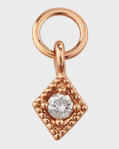 Jude Frances 18K Rose Gold Petite Diamond Kite Earring Charm, Single