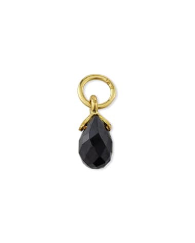 Jude Frances 18K Petite Black Spinel Briolette Earring Charm, Single