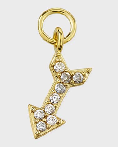 Jude Frances 18K Petite Pave Diamond Arrow Earring Charm, Single