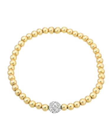 Zoe Lev Jewelry 14k 5mm Bead Bracelet w/ Diamond Center