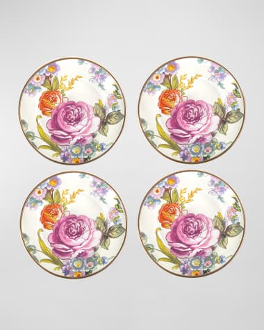 MacKenzie-Childs Flower Market Canape Plates, Set of 4