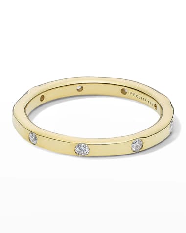 Ippolita Thin Band Ring in 18K Gold with Diamonds