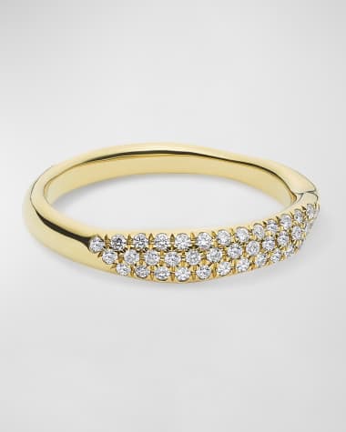 Ippolita Squiggle Band Ring in 18K Gold with Diamonds