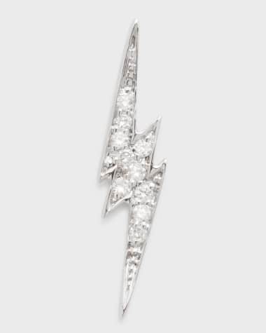 Sydney Evan 14k White Gold Diamond Lightning Bolt Stud Earring, Single