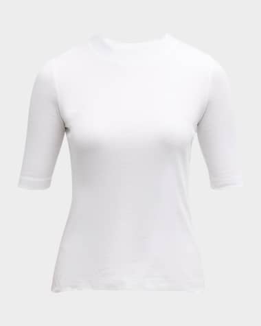 Rosetta Getty Cotton Cropped-Sleeve T-Shirt
