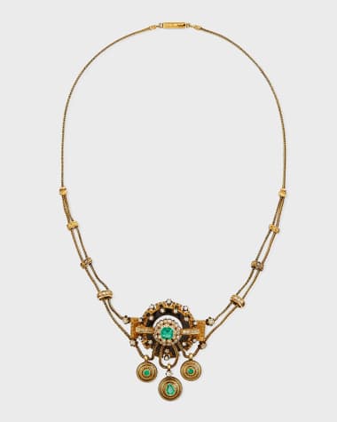 NM Estate Estate Victorian Emerald & Diamond Festoon Necklace