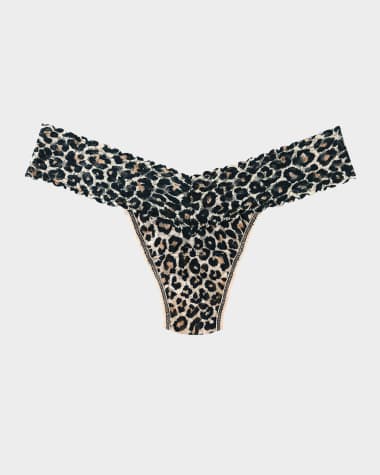 Hanky Panky Leopard-Print Lace Low-Rise Thong