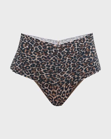 Hanky Panky Leopard-Pattern Lace Retro Thong