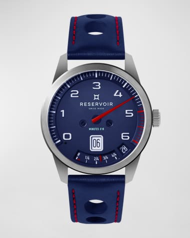 Reservoir Men's GT Tour Stainless Steel/Cutout Leather Watch