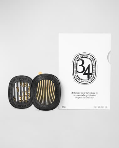 DIPTYQUE 34 Boulevard Saint Germain Car Fragrance Diffuser and Refill Insert Set, 0.07 oz.
