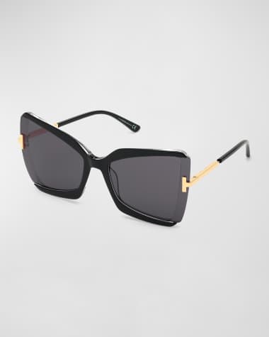 TOM FORD Gia Semi-Rimless Butterfly Sunglasses