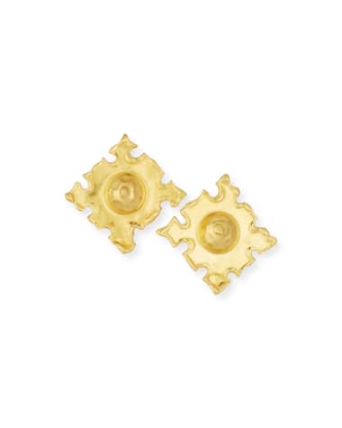Jean Mahie Cardinals 22K Gold Earrings