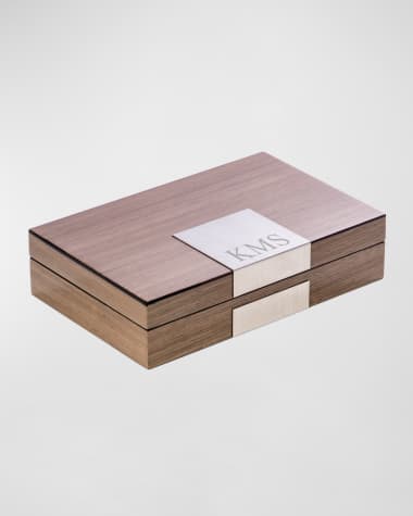 Bey-Berk Men's Personalized Wooden Valet Box